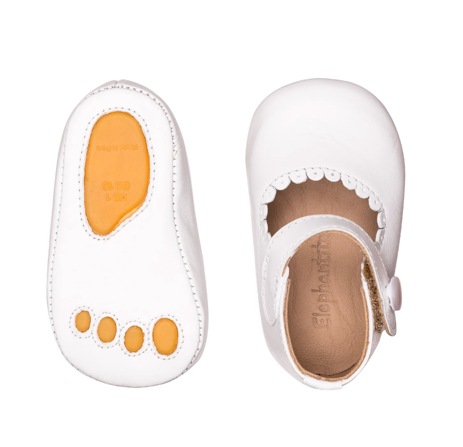 Baby Mary Janes White Leather