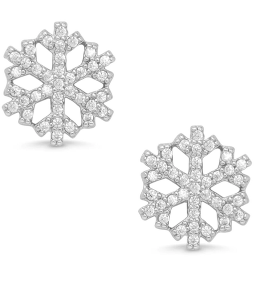 CZ Snowflake Earrings