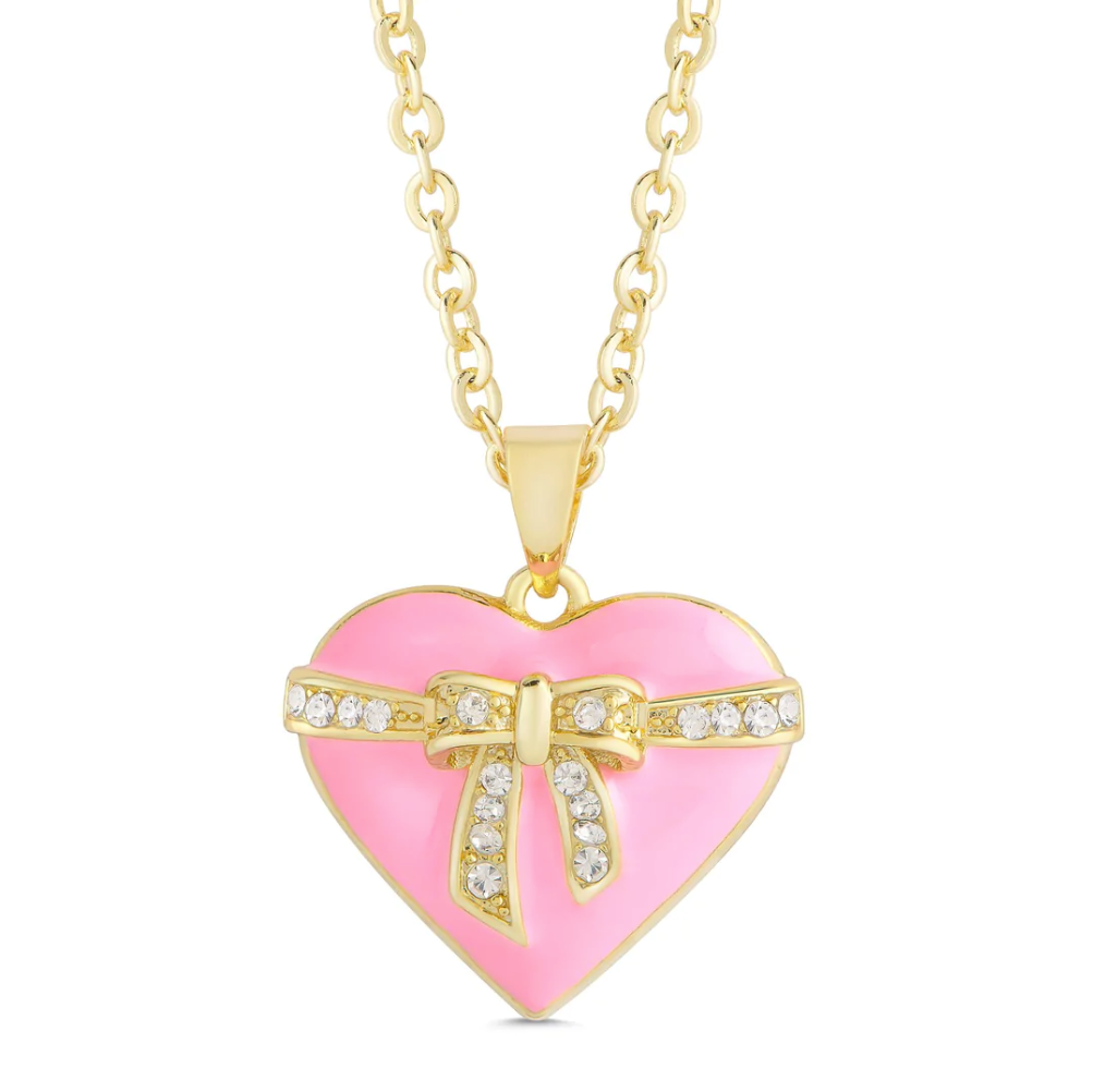 Heart & Ribbon Bow Necklace