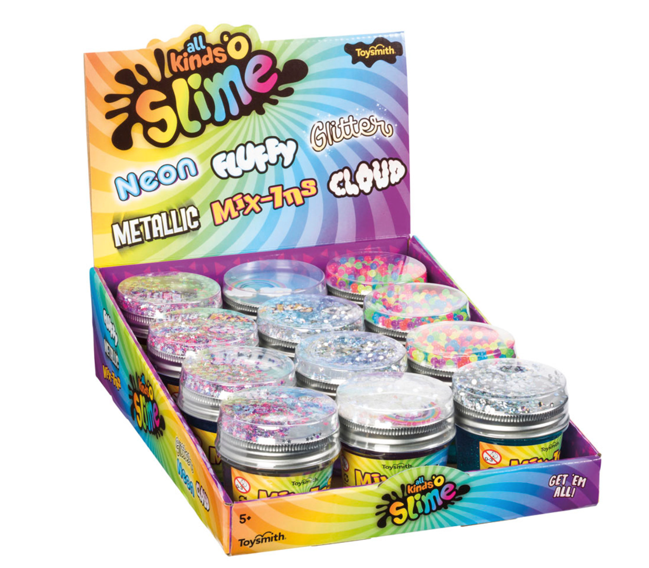 Toysmith Mix-Ins Glitter Slime with Confetti, 5.5 Ounces, Kids Unisex