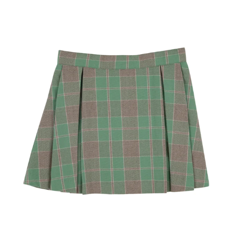 Parson Pleated Skirt Flannel Mirador Place Plaid
