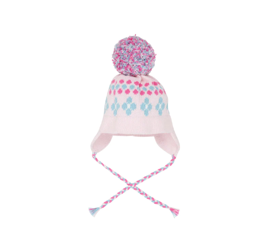 Parrish Pom Pom Hat Palm Beach Pink/Brookline Blue/Flower & Dot