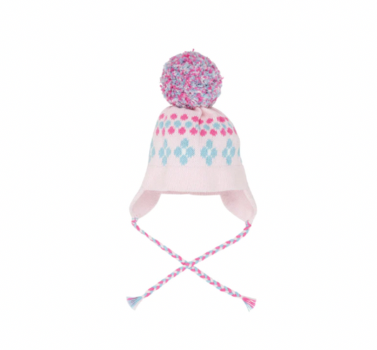 Parrish Pom Pom Hat Palm Beach Pink/Brookline Blue/Flower & Dot