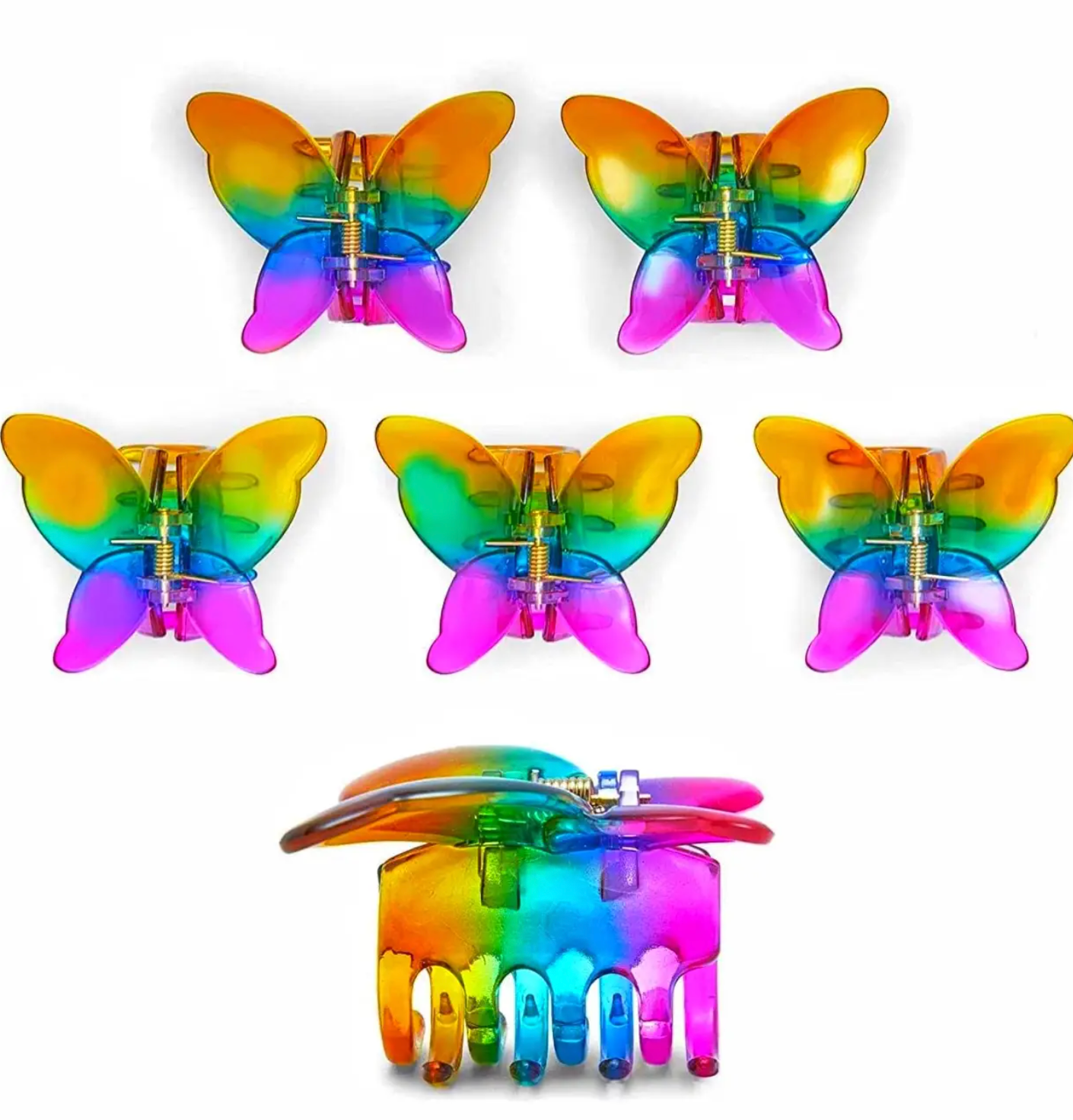 Rainbow Butterfly Hair Claw