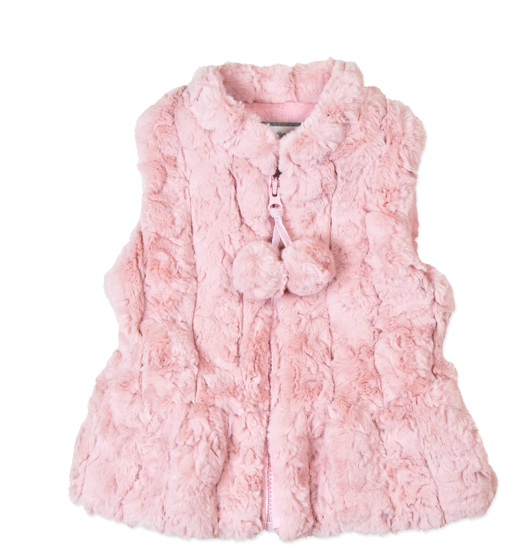 Pink Peplum Pom Pom Vest