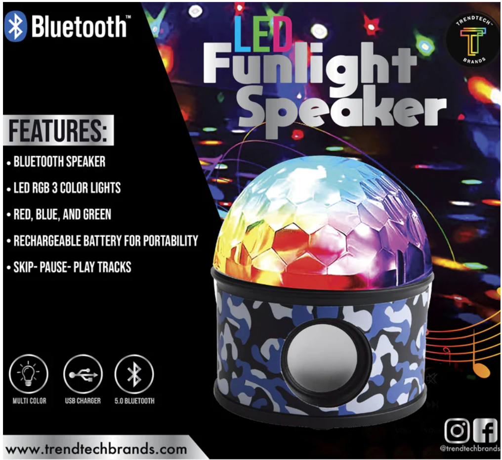 Funlight Bluetooth Stereo Speaker - Blue Camo