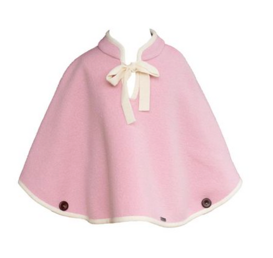 Rose Pink Cape With Winter White Trim