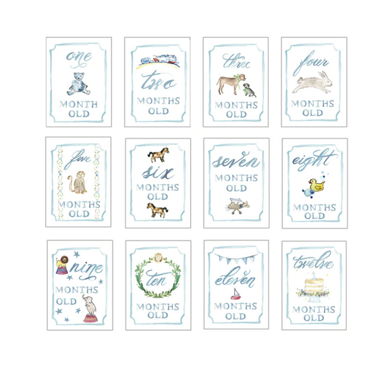 Month By Month Baby Cards Blue