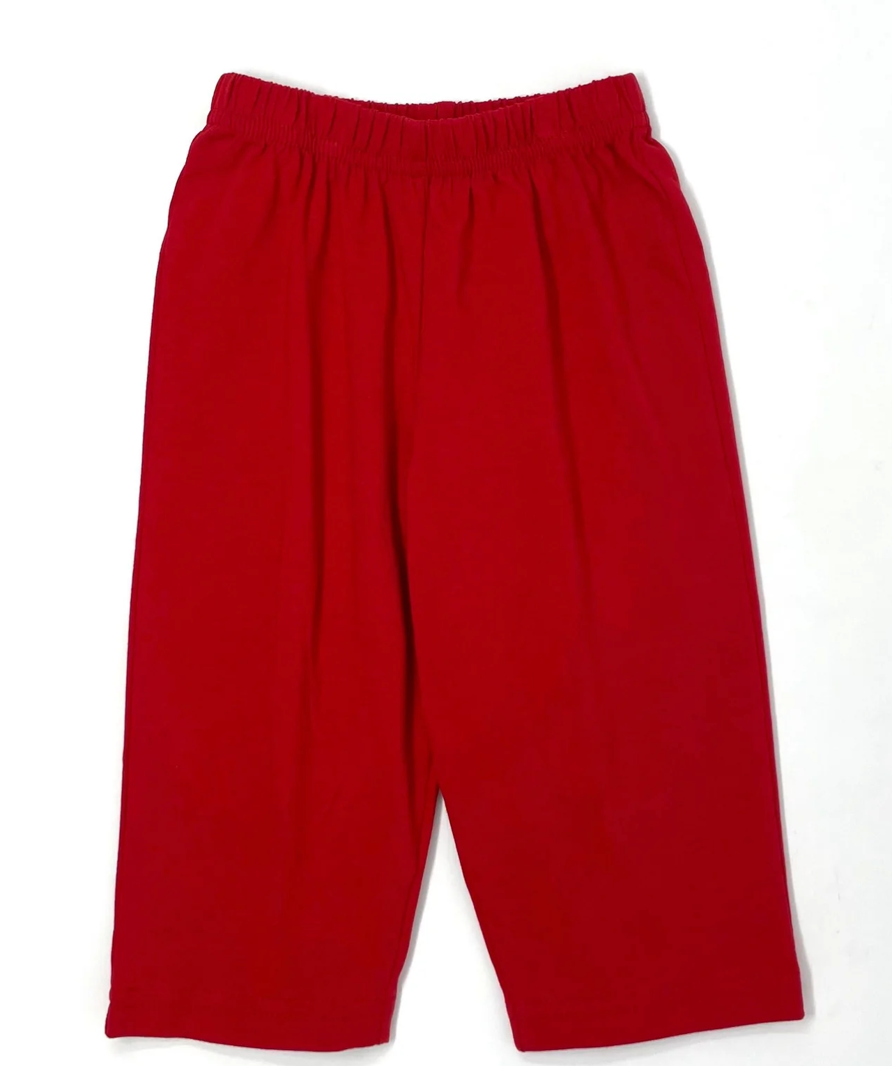Jersey Solid Straight Leg Pants Deep Red