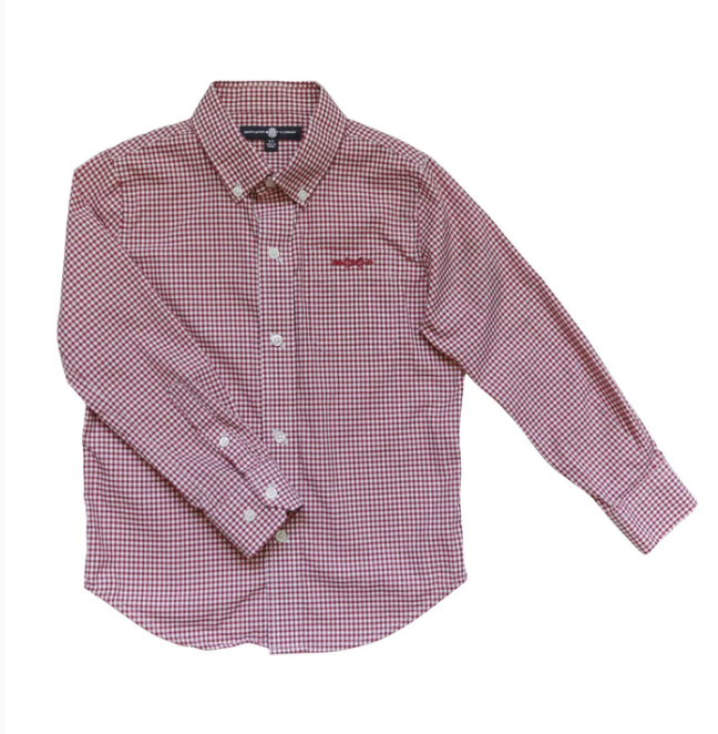 Bowen Arrow Button Down Rutledge Red Gingham