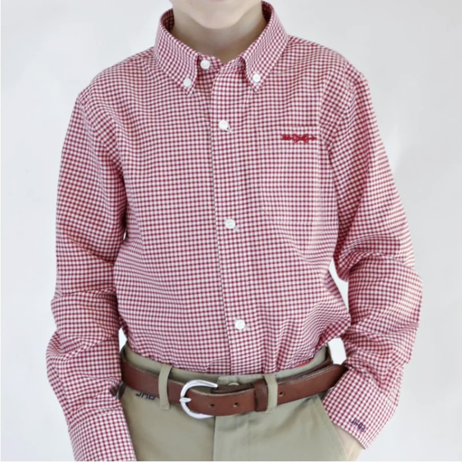 Bowen Arrow Button Down Rutledge Red Gingham