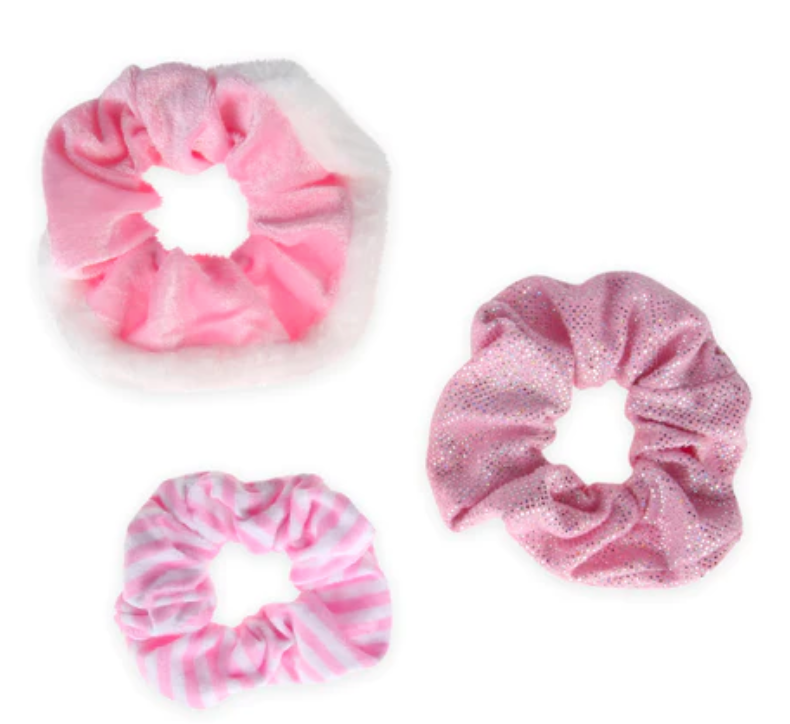 Velvet & Fur Ornament Scrunchie Set