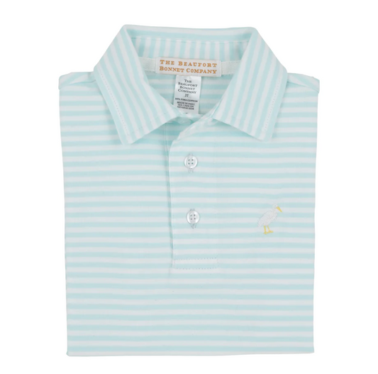Prim & Proper Polo Sea Island Seafoam Stripe/Multicolor