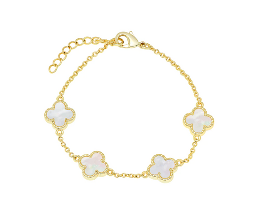 Mother Of Pearl Clover Bracelet