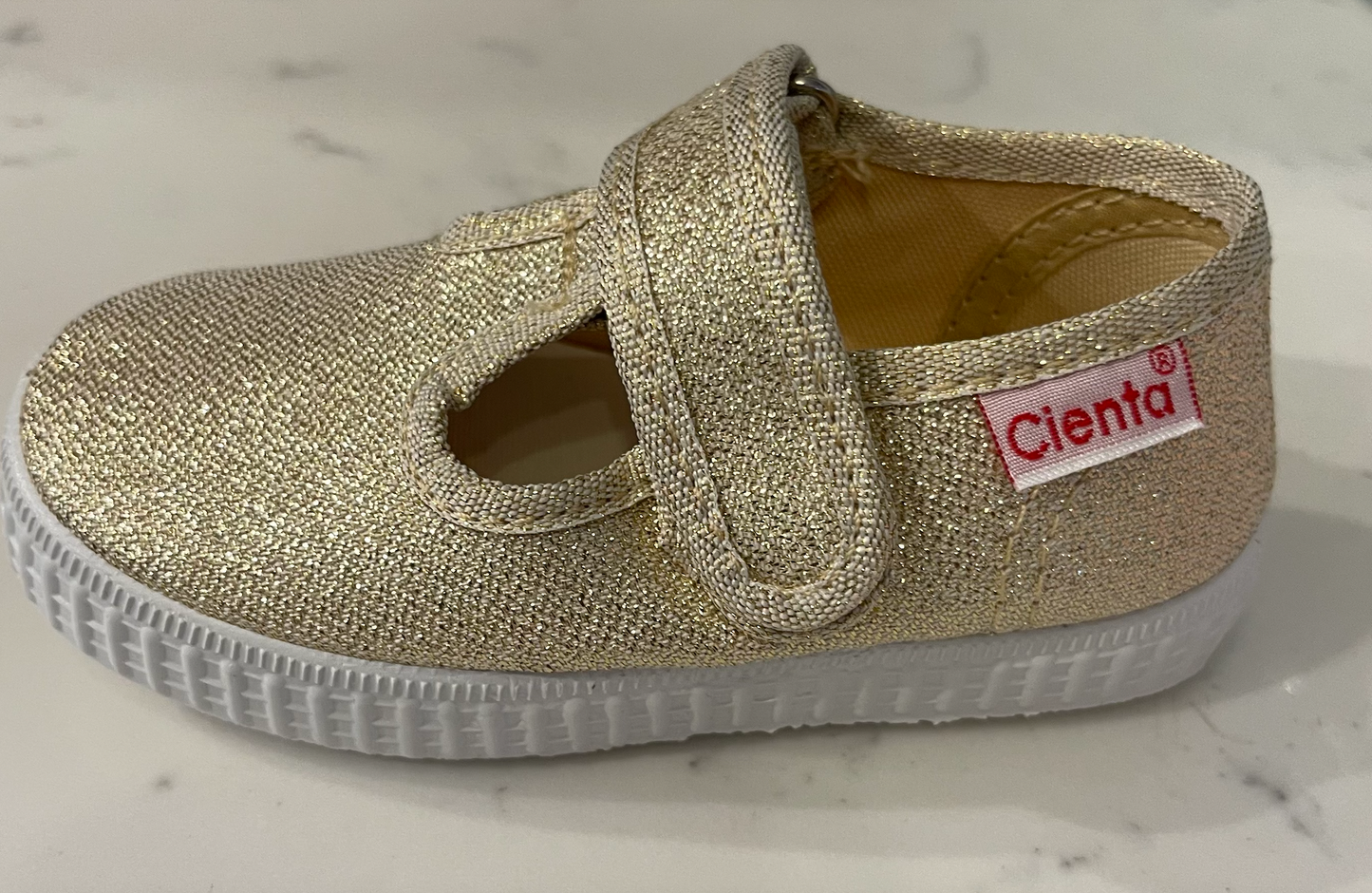 Gold Sparkle T-Strap