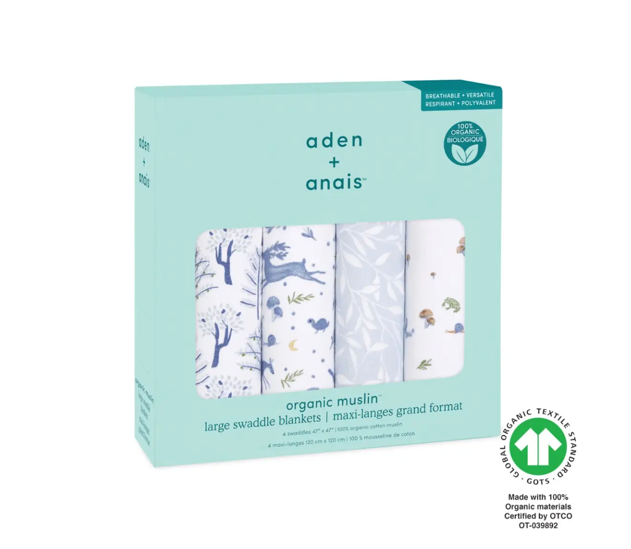 Outdoors 4-Pack Organic Swaddles