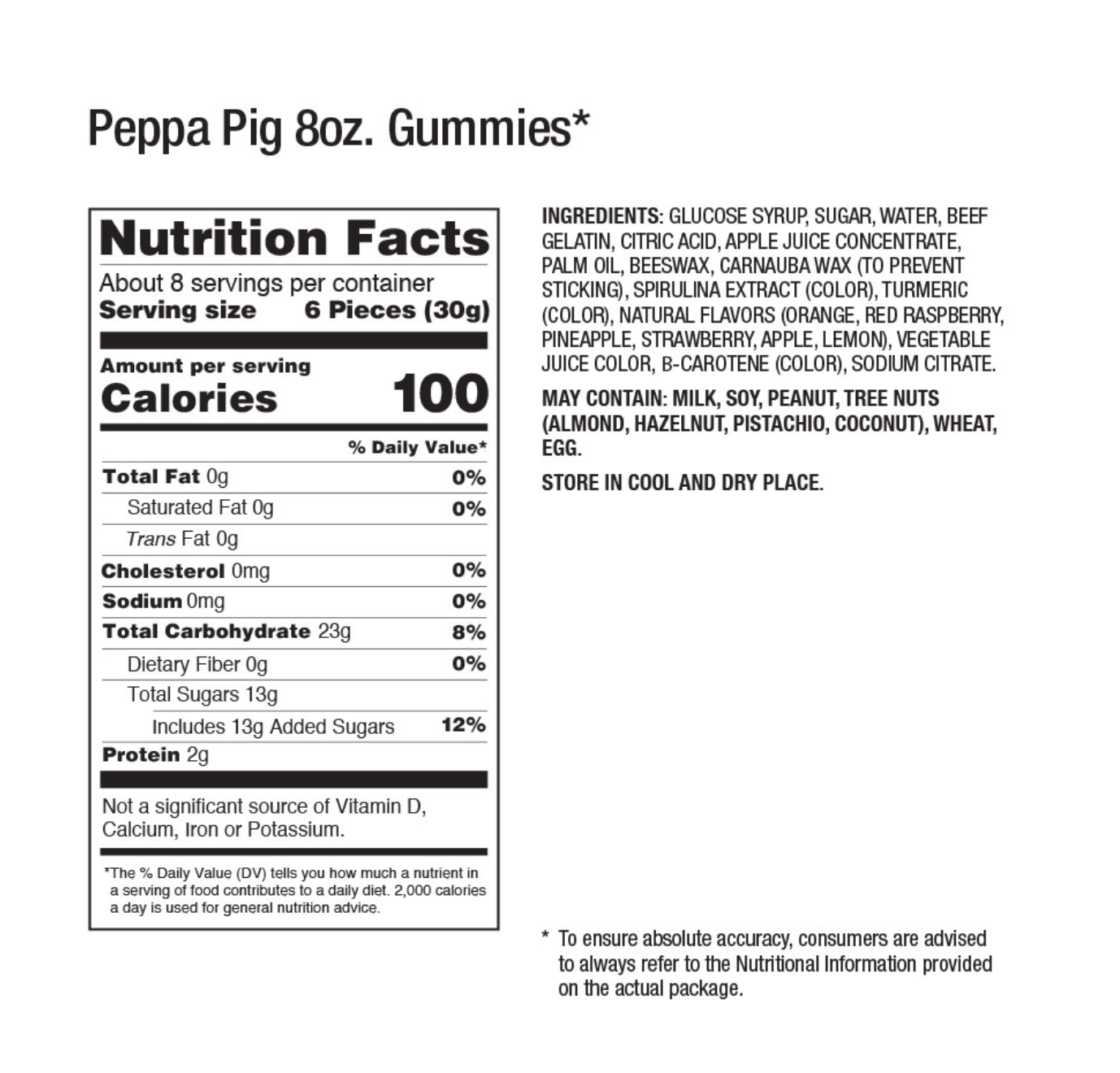 Peppa Pig Gummies Bag