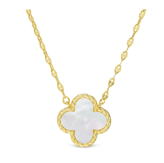 Mother Of Pearl Clover Necklace