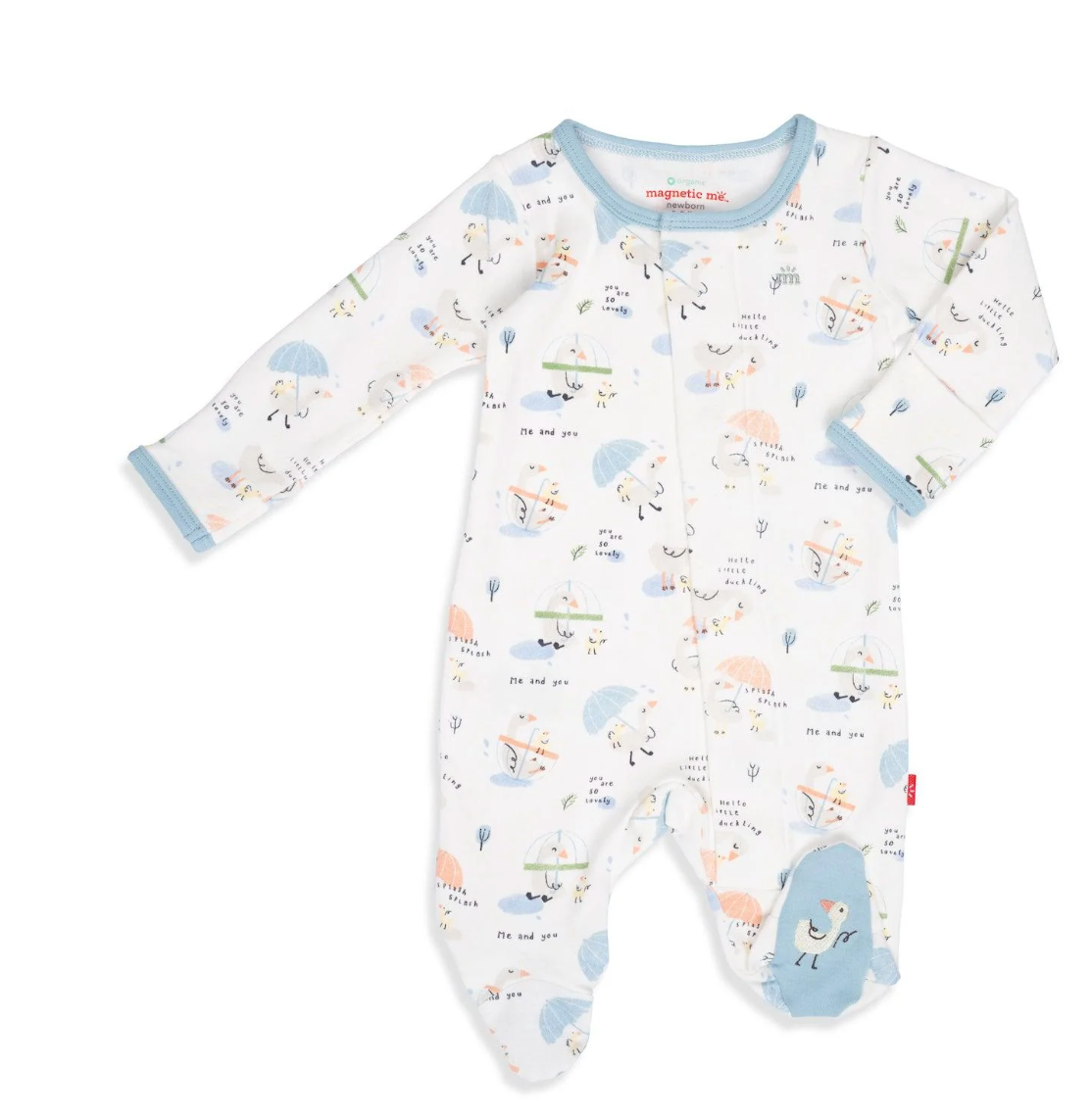 Little Duckling Organic Cotton Magnetic Footie