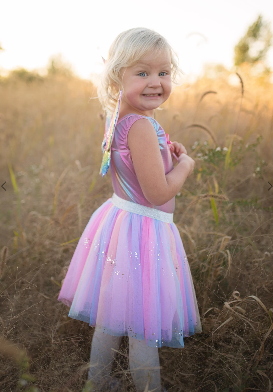 Rainbow Sequin Skirt, Wings and Wand