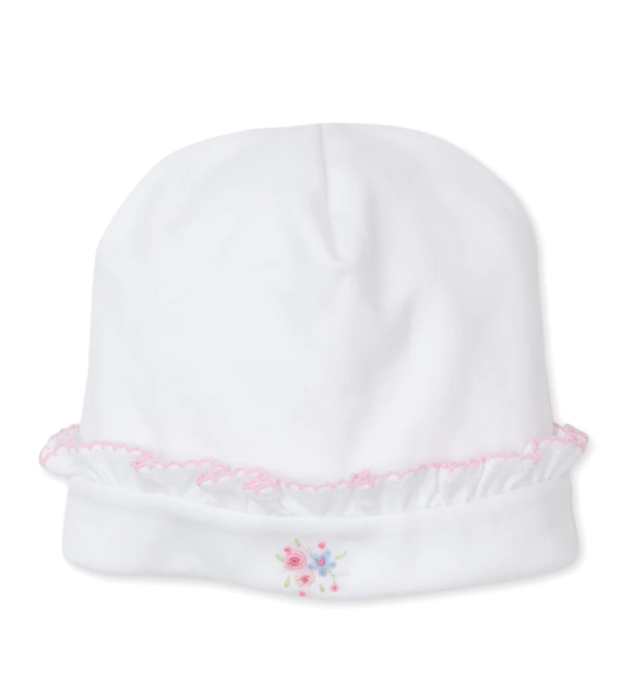 Hand Embroidered Floral Fantasy Pink Hat