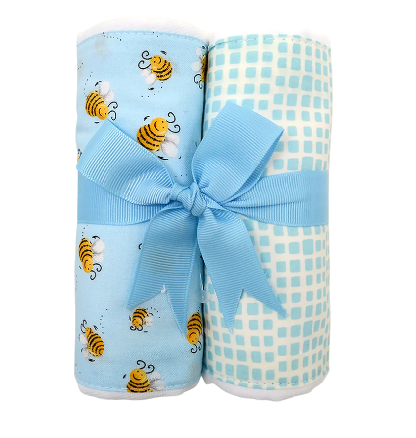Bumble Bee Set of 2 Fabric Burp