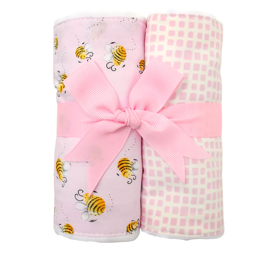 Bumble Bee Set of 2 Fabric Burp