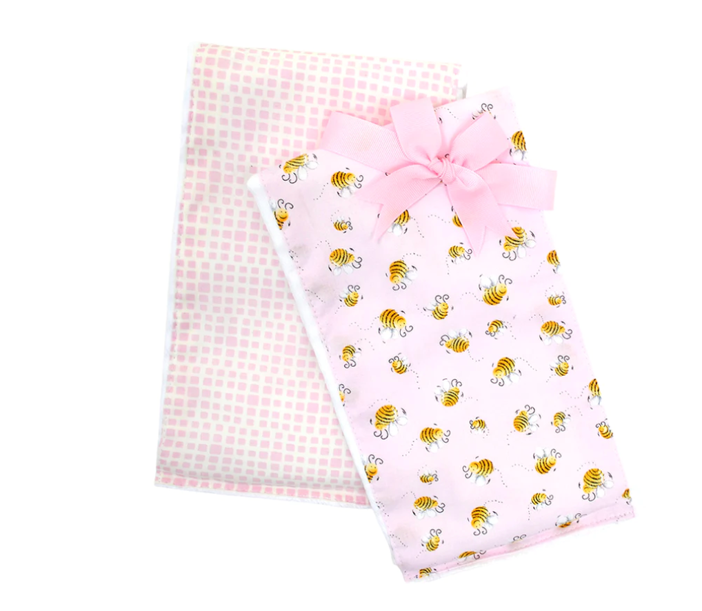 Bumble Bee Set of 2 Fabric Burp