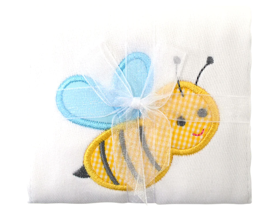 Bumble Bee Applique Burp Cloth