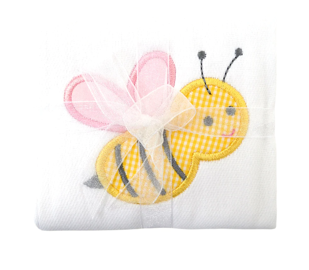 Bumble Bee Applique Burp Cloth