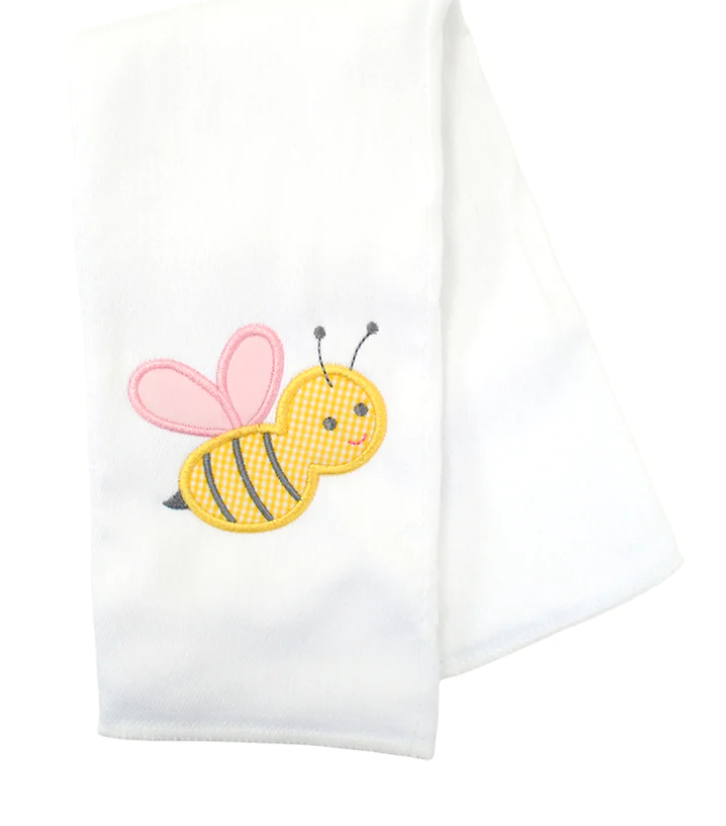 Bumble Bee Applique Burp Cloth