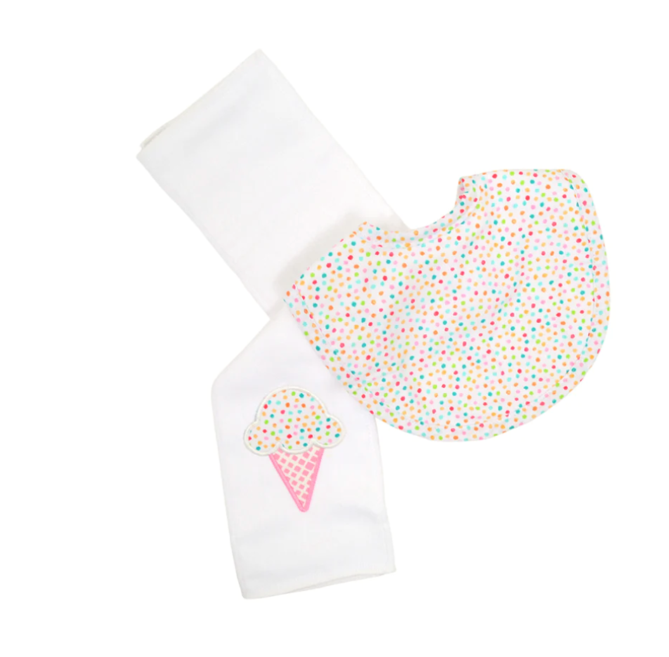 Ice Cream Bib & Burp Box Set