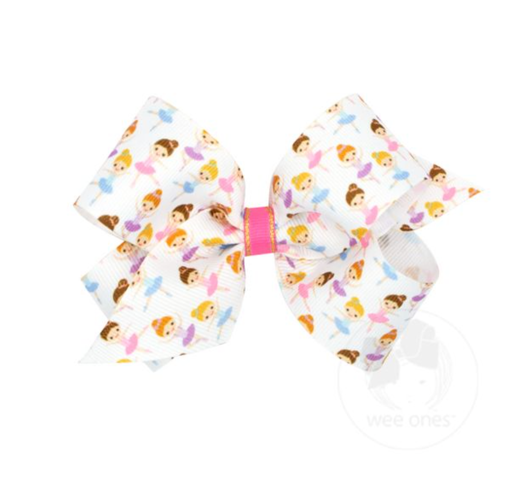 Medium Princess & Dance Printed Bow