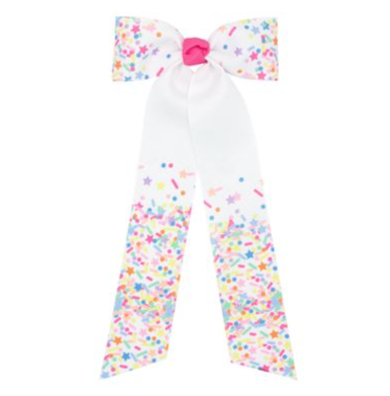 Confetti Print Streamer Bow