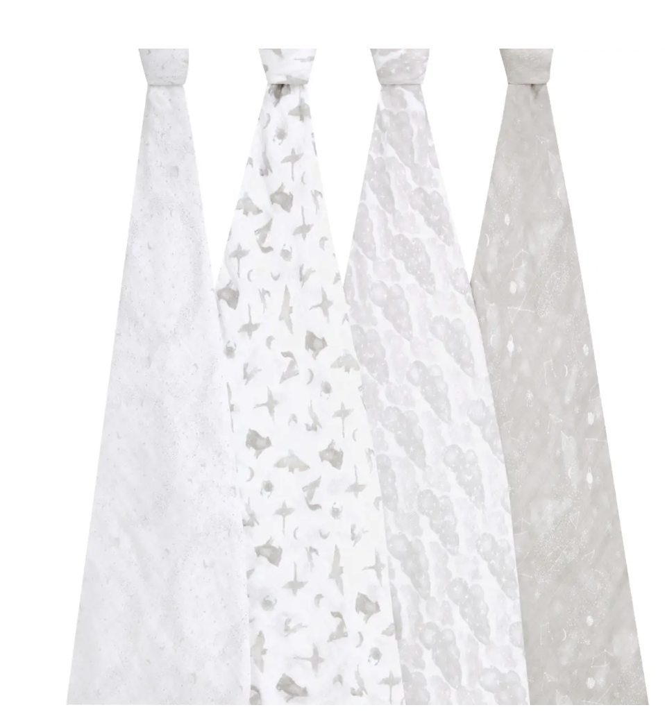 Map The Stars- Organic Muslin Cotton Swaddles 4 Pack