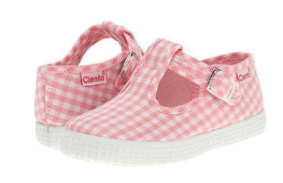 Pink Gingham T-Strap