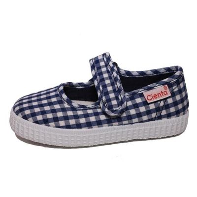 Mary Jane Canvas Navy Gingham