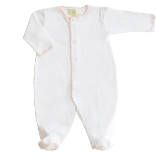 White With Pink Jersey Footy Romper