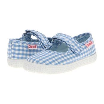 Mary Jane Canvas Sky Blue Gingham